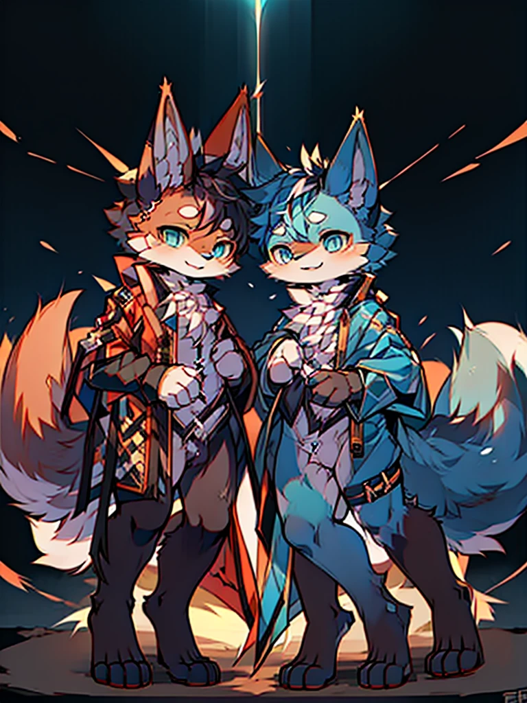 Anime style fox with blue eyes and black tail, Folsen Art, Very, Very Very Beautiful Furry Art, Furry Art!, Delicatessen Committee, High Definition Committee, Fursona Furry Art Committee, Folsen !!, Folsen Committee, Professional furry digital art