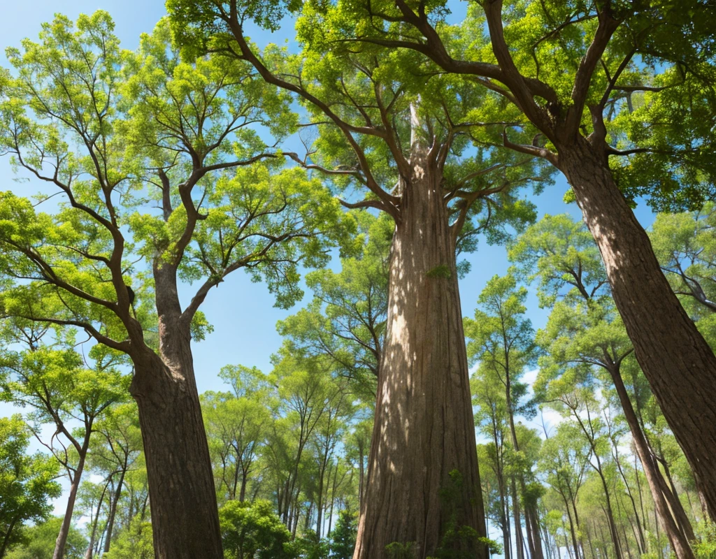 A very thick, light brown, very clean and completely smooth trunk emerges a little to the left of the center of the image and turns sharply to the right, continuing to grow in a straight line to the right with a very slight upward slant, then a branch grows from it as thick as the trunk with its same elements that rises upward in a slightly curved line to the left, The trunk itself continues a little further to the right until it gently curves upwards and continues in a straight line leaning slightly to the right. The entire trunk is a light brown color with no branches or leaves at all along the way
Childish style