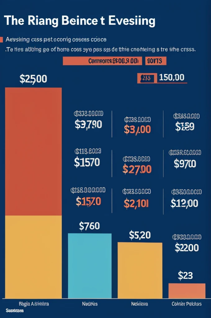 Bar graphs describing rising costs