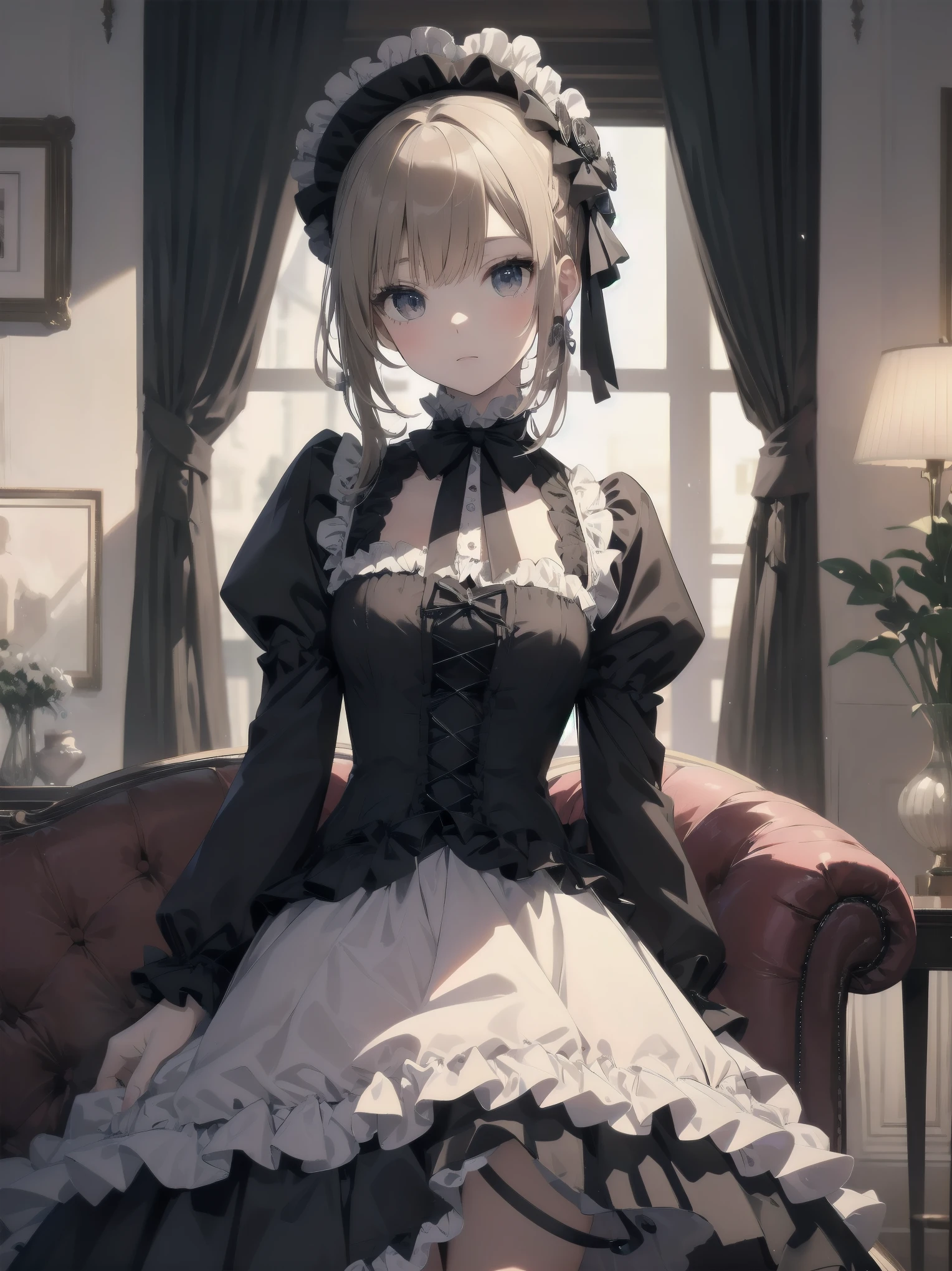masterpiece、so beautiful、Clear contours、Cute pose of a lolita aristocrat、Victorian 1800