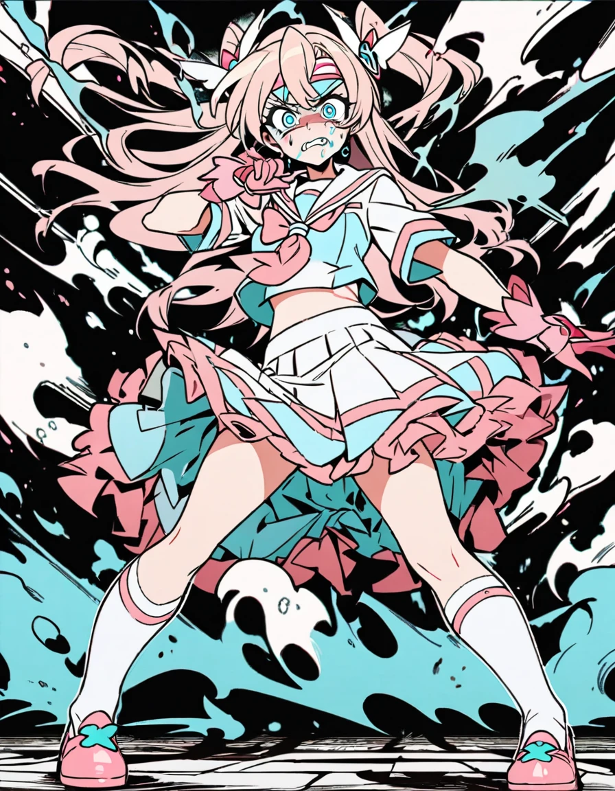 1girl, full body, sailor uniform, headband, magical girl, masterpiece, clean lineart, clean anime outlines, best quality, high quality, high details, saturated, long socks, detailed face, anatomically correct, great lighting, bloom, super detailed, super fine, highres, colorful, masterpiece, HD, 4K, 8K