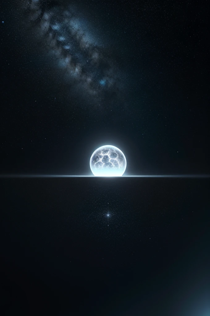Create an ultra-realistic abstract art piece that evokes the feeling of solitude and emptiness, set in the vastness of a cosmic void. The composition should be minimalist, using a limited color palette to emphasize the starkness and isolation. Predominantly use shades of deep black, dark blues, and subtle hints of white and gray to represent the void and distant stars.
Incorporate a single, small, dimly glowing silver sphere to signify the solitary presence in the immense emptiness. This sphere should be placed off-center to convey a sense of disconnection and loneliness.
The background should be a gradient of dark colors, transitioning smoothly from black to dark blue, with scattered tiny white dots representing distant stars. Avoid large galaxy formations or nebulae; the focus should be on the emptiness and the feeling of being lost in an endless void.
Use light and shadow to create depth, making the space feel infinite and overwhelming. The overall atmosphere should be cold and desolate, capturing the essence of solitude in the vast expanse of space.
Ensure the overall quality is photorealistic, capturing every intricate detail of the small glowing sphere and the expansive, empty space around it.