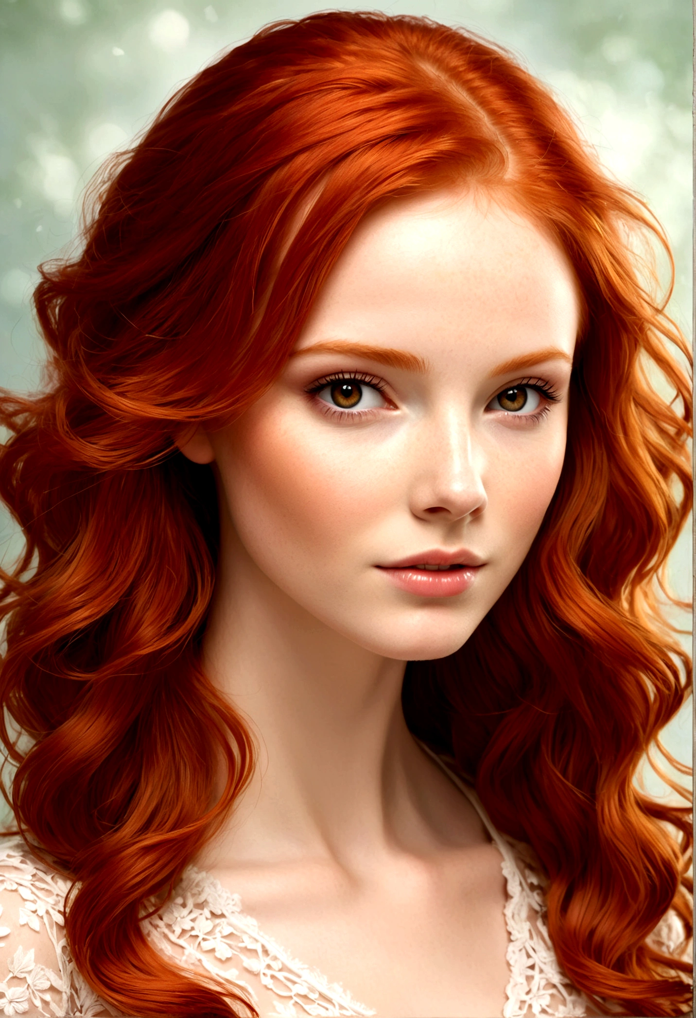 create an image of a pretty redhead