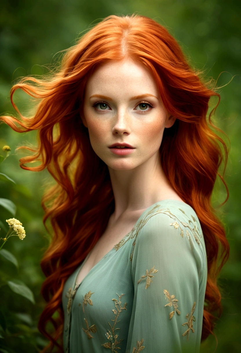 create an image of a pretty redhead