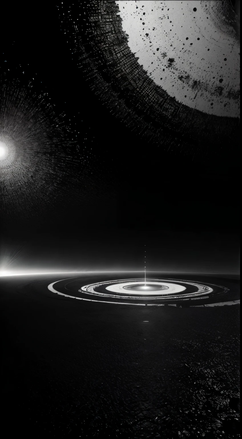 Hypnotic Dream Core，Minimalist black and white poster，Abstract Art，Apocalyptic landscape，Award-winning works，Award-winning