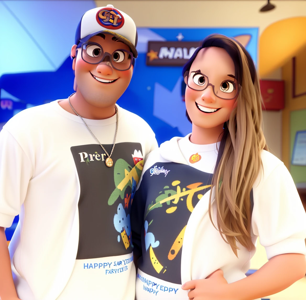 HAPPY COUPLE DISNEY PIXAR STYLE