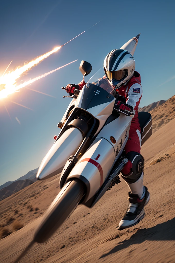 Rocket rising at high speed
