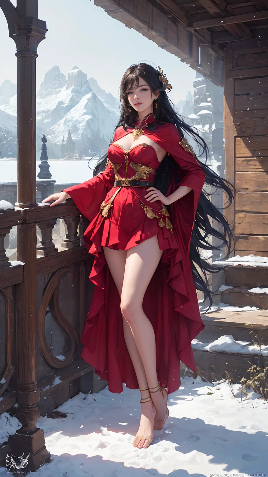 ((Full body photo, standing, feet on the floor)) (Aesthetics, High resolution: 1.2), a beautiful 20 year old woman wearing a simple red boby Santa Claus costume, symmetrical costume structure, bright eyes, cheerful smile.Photo professional photographer, minimalism, concept art, intricate detail, 8k post-production, High Definition, Super Detail, ArtStation trending, sharp focus, studio photo, intricate detail Complex, Highly Detailed, By Greg Rutkowski, Artistic Bright and Dark Lowlights, Vivid Colors. Outdoor winter scene with snow in the evening, A slight smile, True art, various hairstyles and color changes, Passionate mood, Seductive expressions, Sexy lips, Wet lips , Seductive closed eyes, Seductive appearance, suggestive posture.