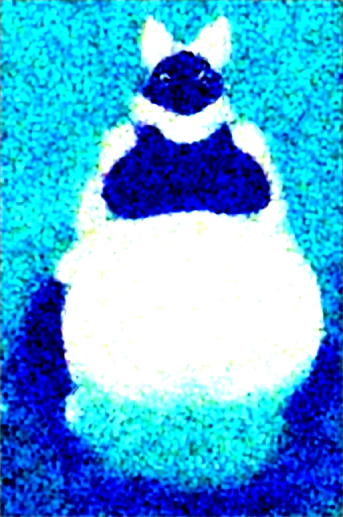 muscular Female Protogen wearing gym clothing, has white fur, has blue mechnical parts, has blue eyes, fat, overweight, massive belly, vore, large stomach