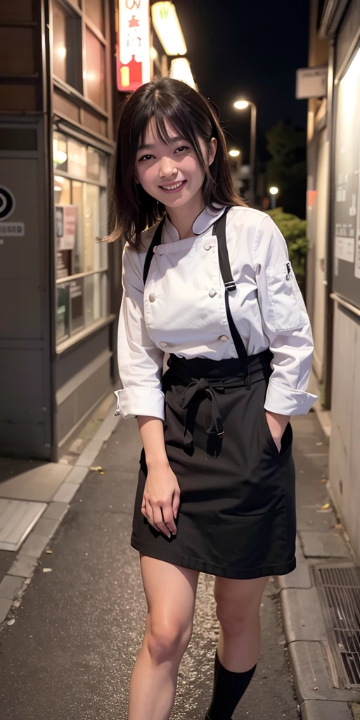 1 fille, rue de Tokyo,nuit, (40 years old), paysage urbain,lumières de la ville, fermer,sourire, (8k, Photo brute, meilleure qualité, chef-d&#39;œuvre:1.2),(réaliste, photo-réaliste:1.37), ((naked)), ((masturbating)), no panties, open legs, no clothes