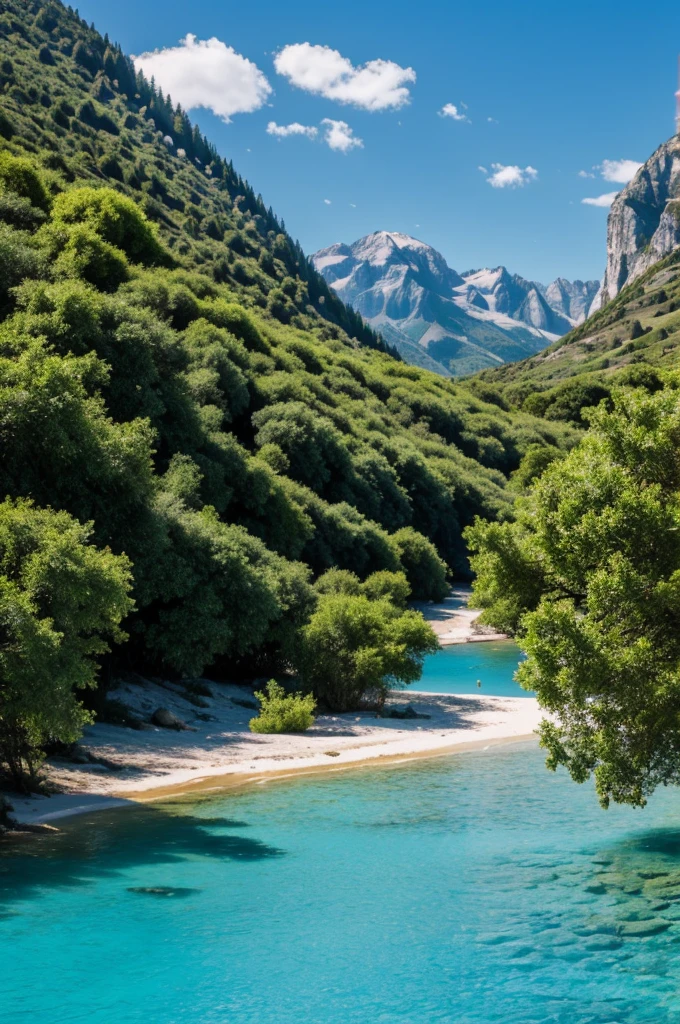 photo amis vu de loin dans un paysage paradisiaque 