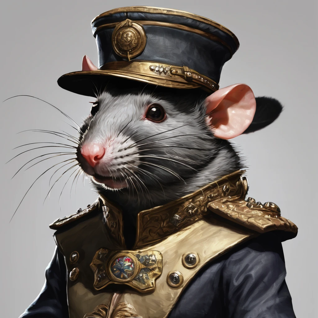 Rat general fantasy artwork general hat