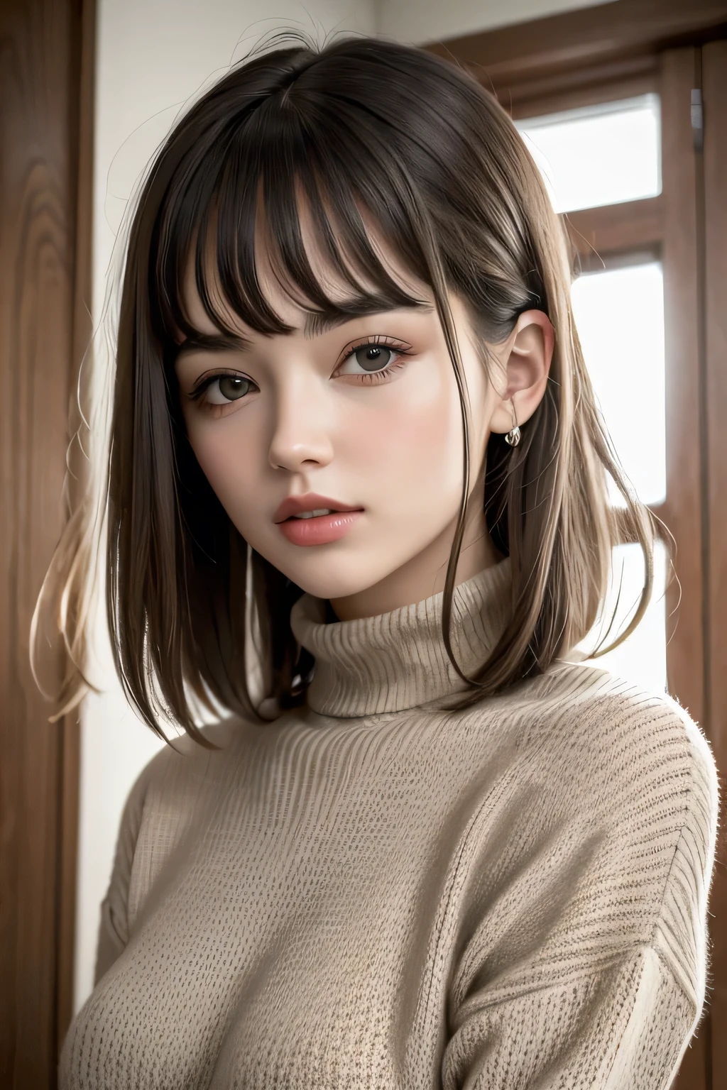 ((best qualityer)), ((work of art)), (detailded), 1 girl, ombro to ombro sweater,