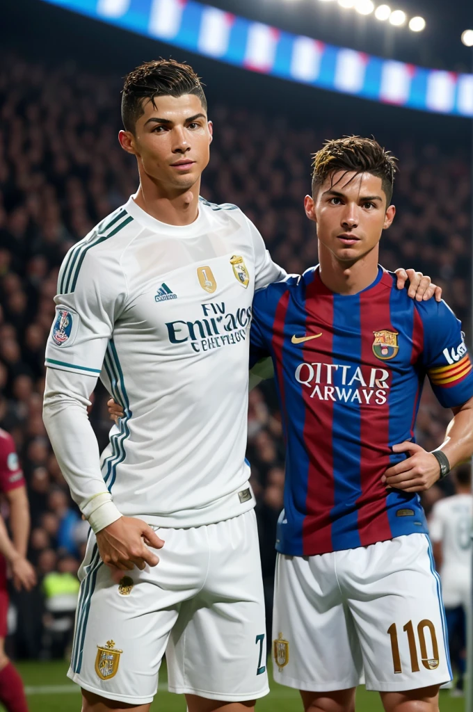 Cristiano Ronaldo with Messi
