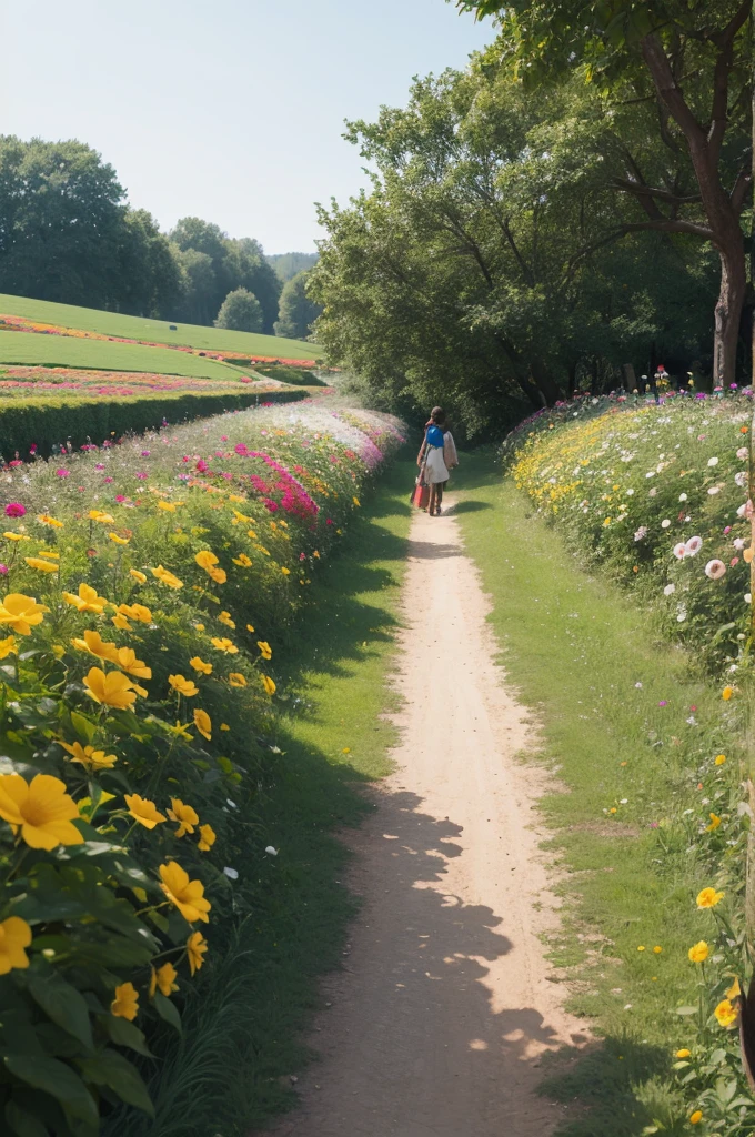 (in a side) in a flowers camp