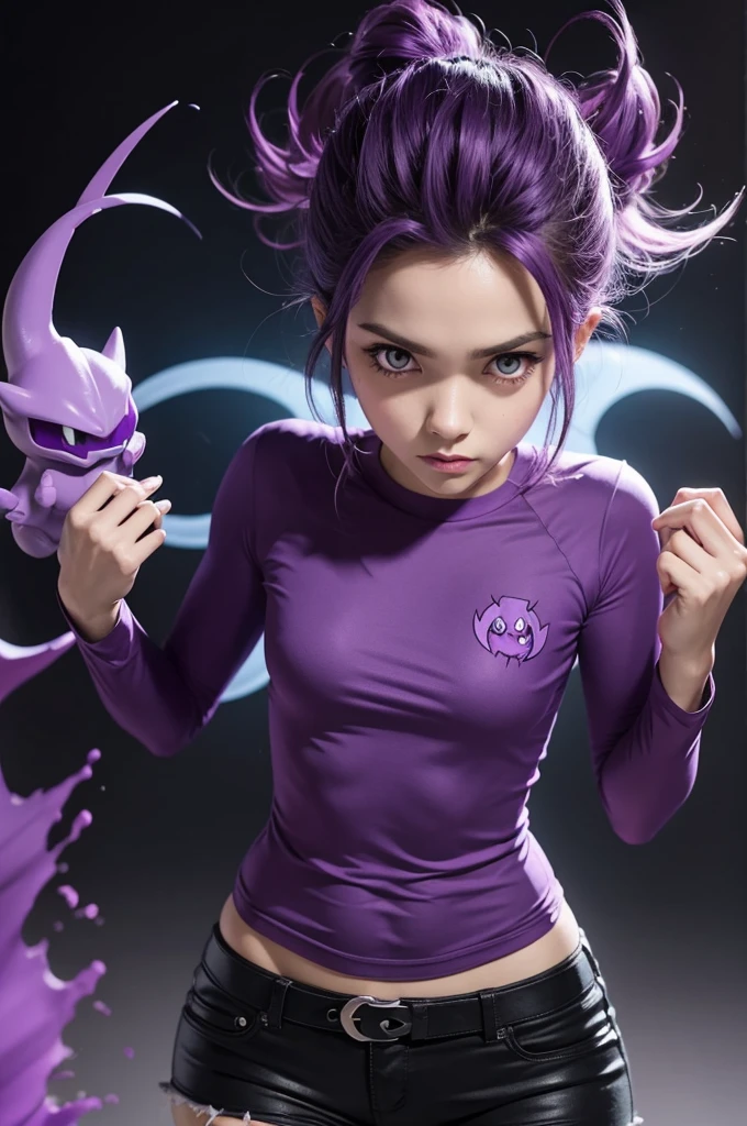 I would like to create a purple shirt, com personagem Haunter do Pokémon,e escrito Apocalypse PXS