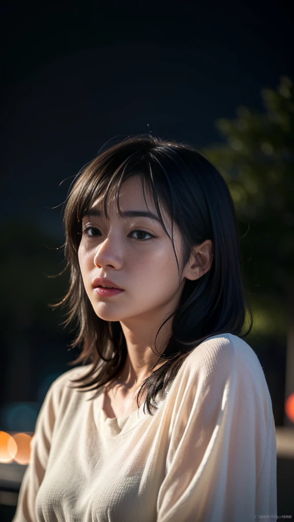 Japanese girl with cinematic lighting