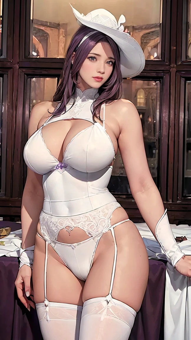 Beautiful woman, voluptuous, big ass, , (( shoulder length curly brunette hair, two side up with bangs, ringlets, shoulder length curly brunette hair with bangs, two side up, ringlets, shoulder length curly brunette hair with bangs, two side up, ringlets,)), full body, sucking on black dildo, sexual facial expression, superhero white costume, (sexy with bodysuit), (white superhero cosplay), romantic background, UHD, 32k, 8k, dark skin, dripping wet, wet body, (chubby:1.2), (huge breasts:1.1), (huge breasts:1.1), ((Only, full body view, sitting, legs crossed, facing the viewer, 1girl, background of garden, stone walls and pathways, wisteria trees, outside of mansion, official art, extremely detailed ,,))