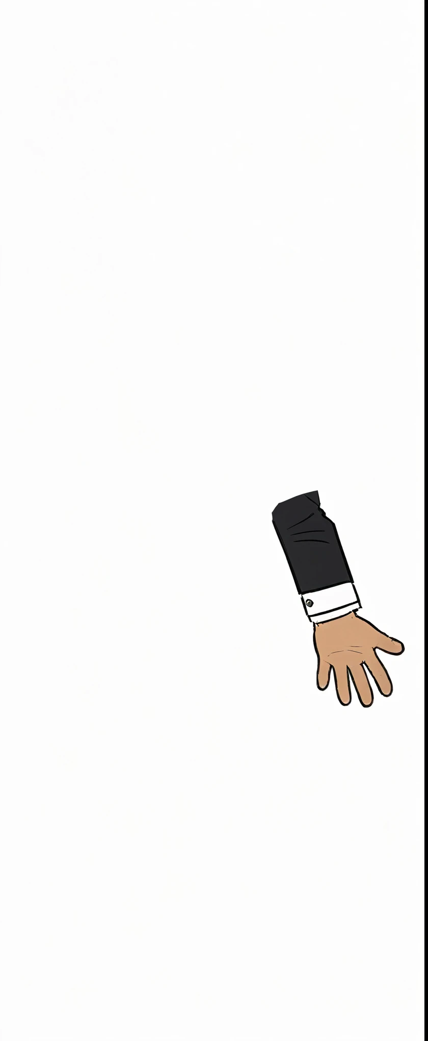 A man with a bushy beard, brunette hair but with a blonde topknot, wearing a black suit with a red tie, style cartoon (Palm) - Renan Souzones