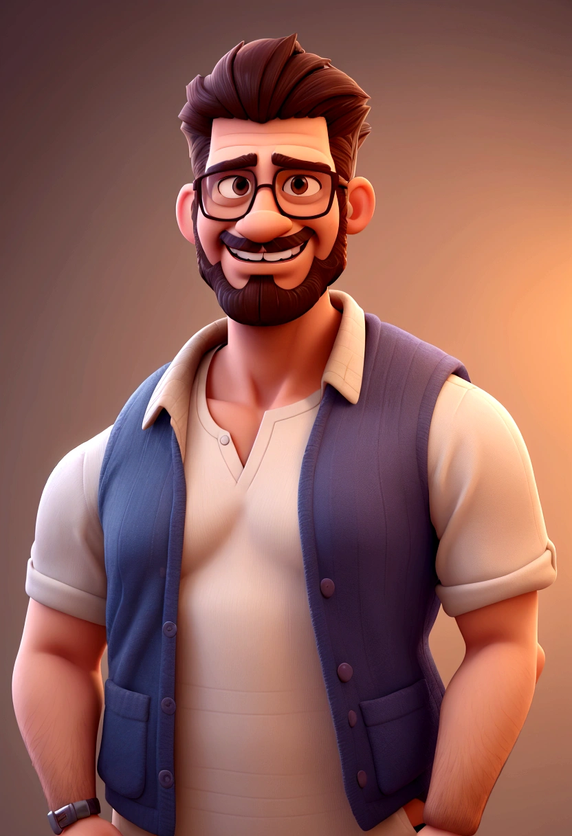 a close up of a cartoon man with a beard and glasses, stylized character, 3d character realistic, 3d character, 3 d character, 3 d character render, 3 d render stylized, arnold maya render, highly detailed character, stylized 3d render, realistic character concept, 3 d character art, cinematic full character, unrealistic character concept