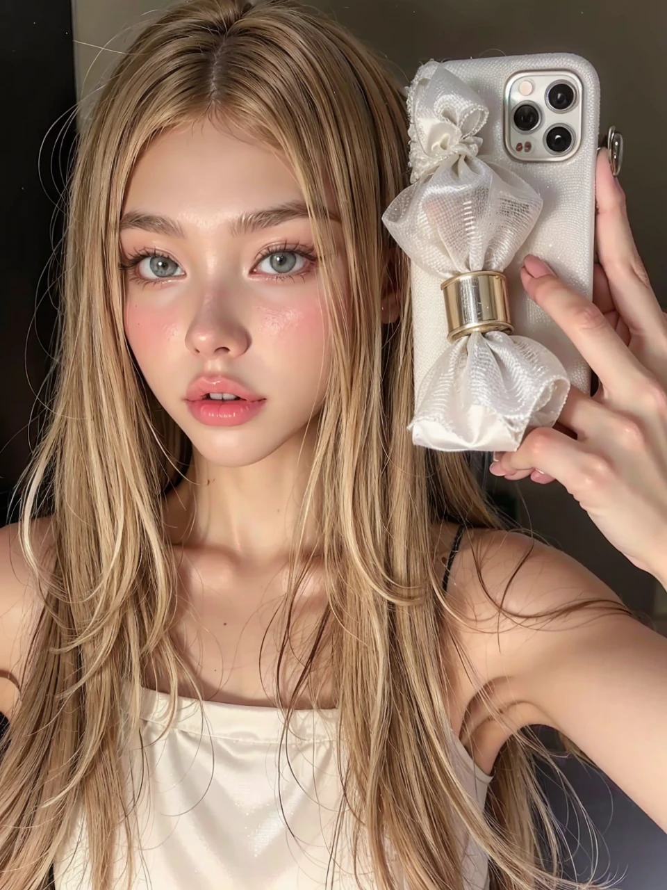 blonde woman with long hair and piercings posing for a photo, with white long hair, with long white hair, perfect white haired girl, ava max, tifa lockhart with white hair, pale porcelain white skin, anime girl in real life,  with white hair, extremely light blonde hair, very light blonde hair, with long blonde hair, her hair is white