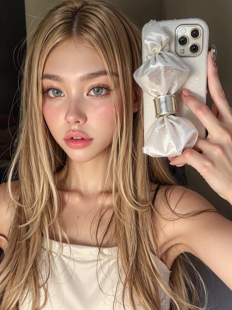 blonde woman with long hair and piercings posing for a photo, with white long hair, with long white hair, perfect white haired girl, ava max, tifa lockhart with white hair, pale porcelain white skin, anime girl in real life, with white hair, extremely light blonde hair, very light blonde hair, with long blonde hair, her hair is white