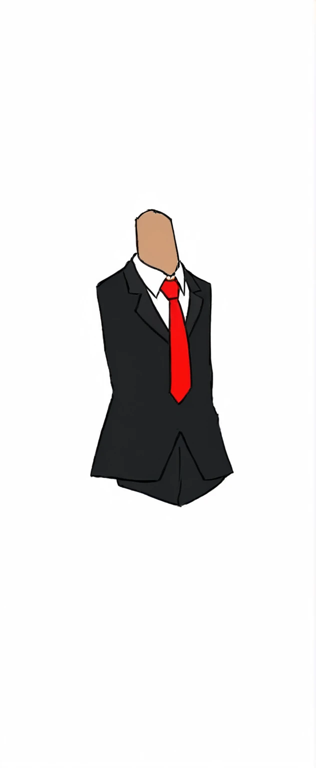 A man with a bushy beard, brunette hair but with a blonde topknot, wearing a black suit with a red tie, style cartoon (cos) - Renan Souzones