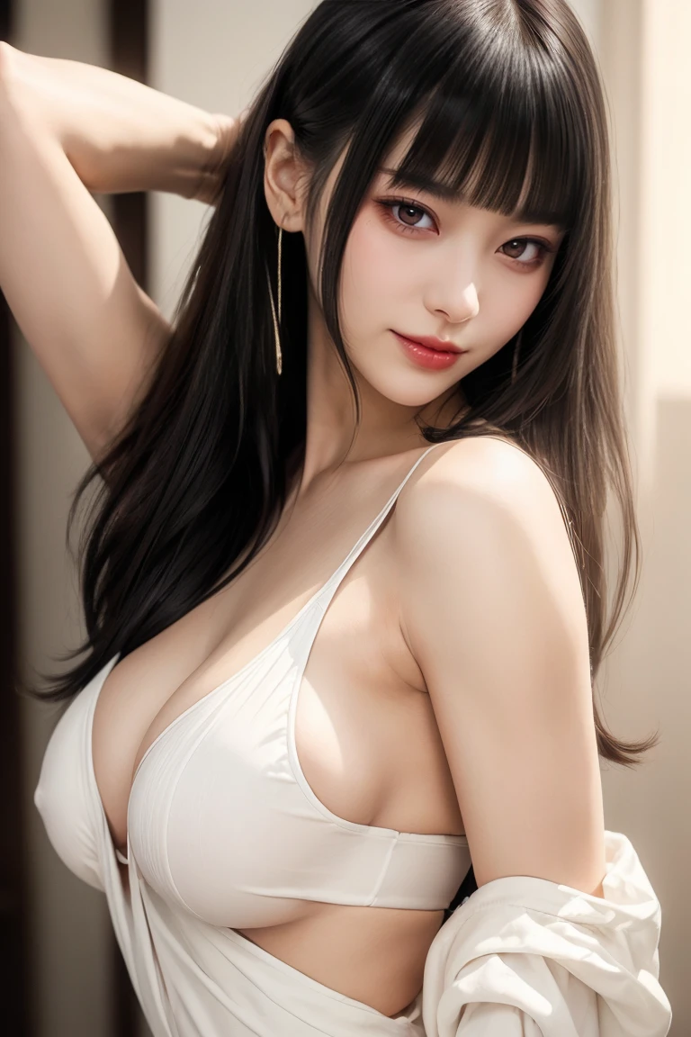 Sweat:1.5,Sweatで透けたタイトなタンクトップ:1.ga Tights:1.2、Underarm:1.2,Ultra-high resolution、(((Blunt bangs, Princess Van))), (((Very heavy,Voluminous bangs:1.1))),(((very length, Very heavy,Very voluminous side locks:1.1))),, Princess Cut, Straight bangs hairstyle, Round face with Blunt bangs, length, Glossless hair、The bangs are cut straight,(masterpiece, Highest quality:1.5), (Ultra-fine 8K CG:1.4), (hyperRealistic:1.25), (PhotoRealistic:1.25), (Realistic:1.4), Cowboy Shot,(Smile 1.3), Beautiful Japanese Girl, 12 ypermodel, Japanese Idols, (Grin), (Big Breasts:1.5), Sweat、(Gym:1.1)、Accentuate your cleavage、Black Hair:1.2、(Upper body image:1.5)、((Real person:1.5))、Perfect balance、(grab breast:1.2)、(From below:1.2)、Butt crack