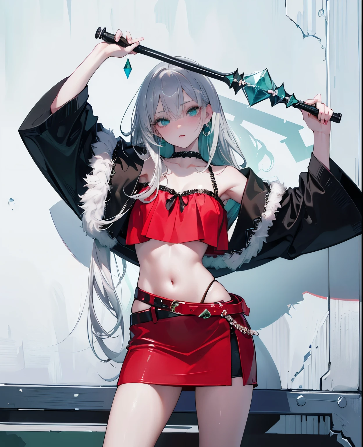 ((dark fantasy)), ((wavy hair, silver hair color, pale skin),(((green aquamarine eyes))), freckles, warm light,( 16 years old),busty,Glamour,Gorgeous,monochromes,erotic posing,Dynamic Posing,Arrange Pose,Dramatic,Cinematic,Detailed background, Dynamic Angle,From the angle of the film,Gothic background, Dark fantastic view,Best Quality,masutepiece,8K,The ultimate detailed dark background, Top image quality、RAW photography、超A high resolution,cropped shoulders, overall look is very erotic、Shot for one person only, model shoot, Large round chest, Beautiful Eyes of Details、Very slender eyes、Beautiful eyelashes、Very slim physique, with blush cheeks,Pearl Beaded Bralet Top, ((pearl top)), opal pearl in hand
