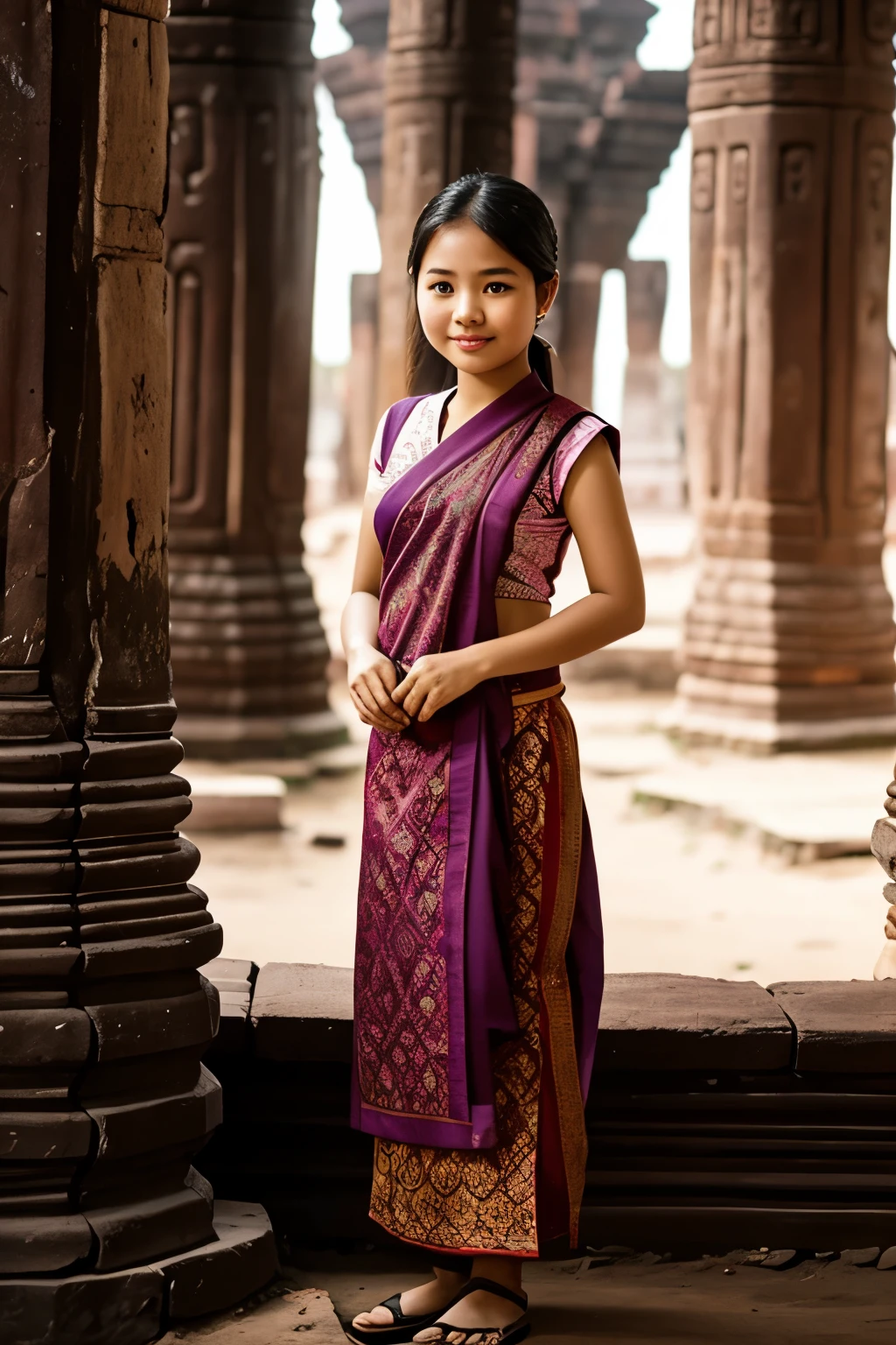 Please draw a picture of a Thai girl from the Ayutthaya period.