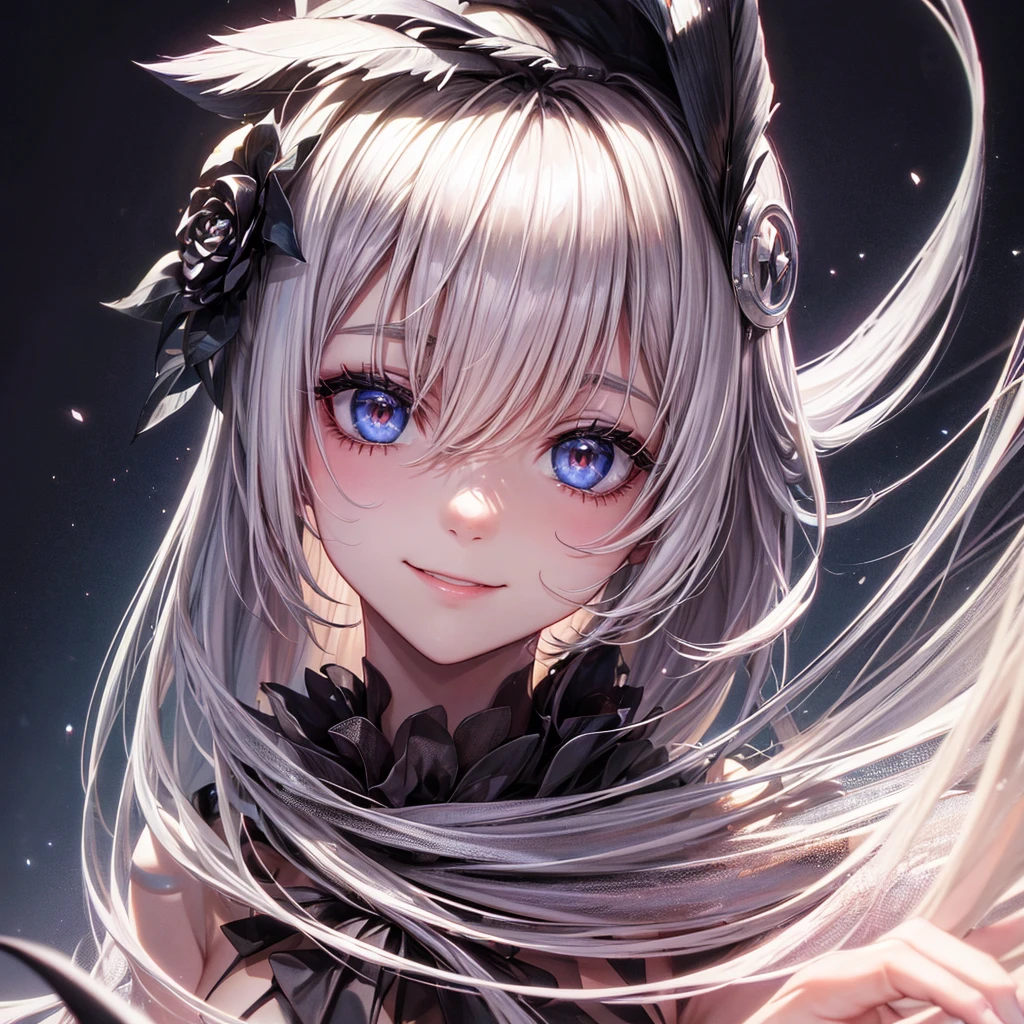 Portrait,Incube,peau noir,yeux noir,souriant amicalement,tors nue.