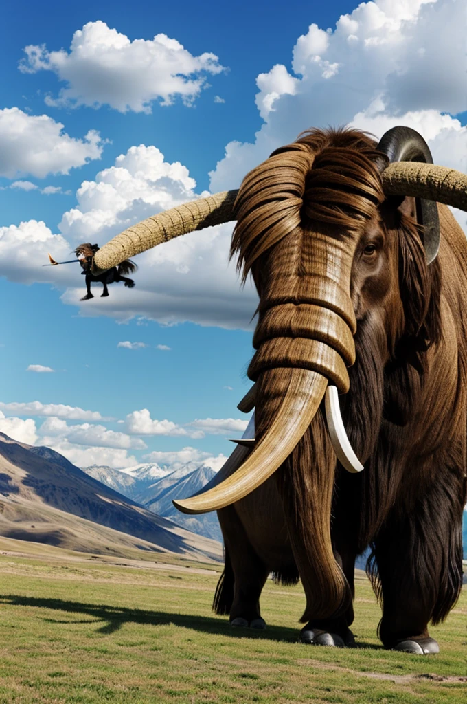 Create a flying woolly mammoth