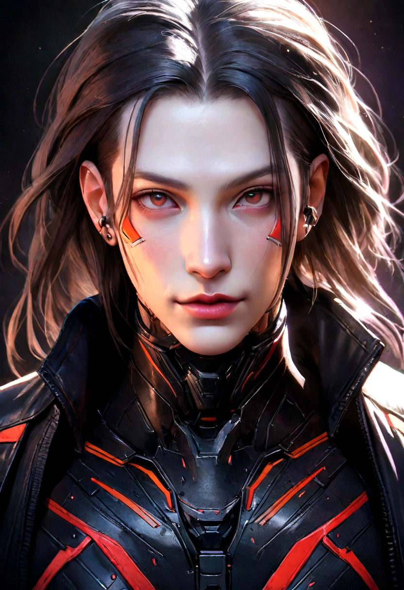 Change cyberpunk cute boy background, lifelike face, ultra realistic