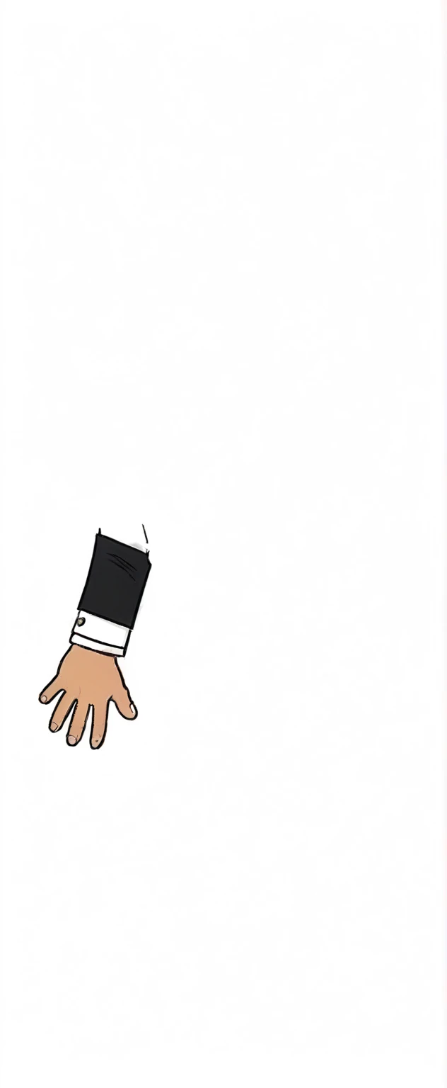 A man with a bushy beard, brunette hair but with a blonde topknot, wearing a black suit with a red tie, style cartoon (hand) - Renan Souzones