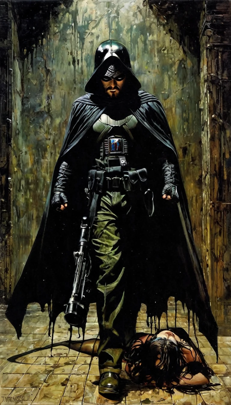 (art inspired by tim bradstreet). oil painting)