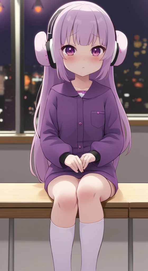 animado girl with purple hair sitting on a desk with headphones on, animado style 4 k, 4k animado wallpaper, nocturno, animado wallpaper 4k, animado wallpaper 4 k, animado art wallpaper 4 k, animado art wallpaper 4k, animado moe artstyle, animado art wallpaper 8 k, best animado 4k konachan wallpaper, animado! 4k