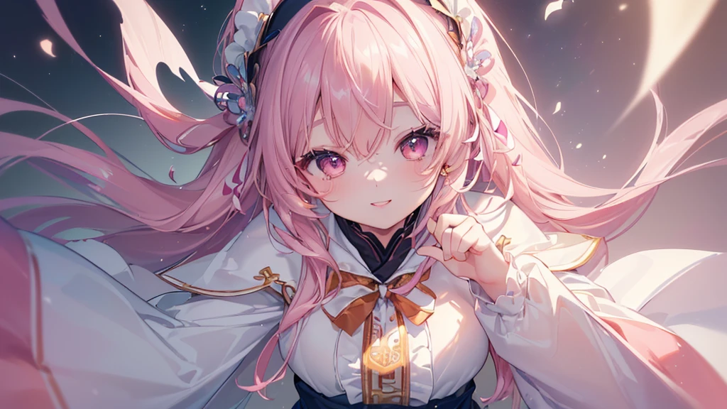 (((Highest quality、masterpiece、Ultra-fine、Ultra-fine、Exquisite、16K、Full HD,Asahi,high school girl,))) 、Dark Eyes、Long eyelashes、White skin、(Pale pink lips、Pale pink cheeks、thin and long)、 ((cute)) ((One person)) 、((Top view,The best smile)) 、(Wide Shot、epic proportion)、