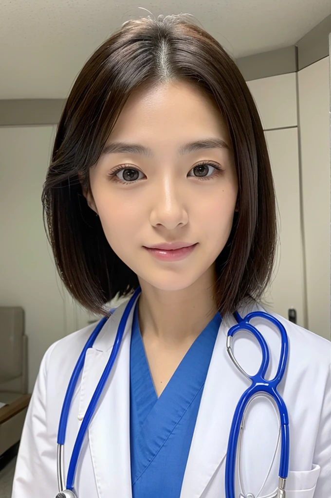 ((Highest quality)), ((masterpiece)), (detailed),Perfect Face,Japanese,Female doctor,White