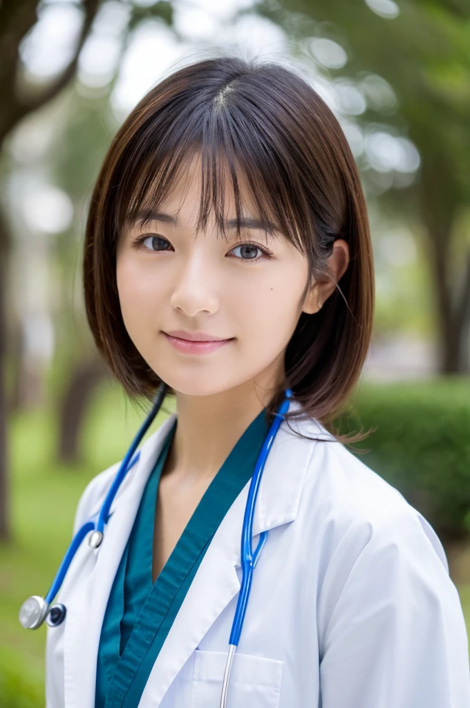 ((Highest quality)), ((masterpiece)), (detailed),Perfect Face,Japanese,Female doctor,White