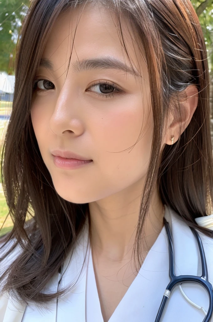((Highest quality)), ((masterpiece)), (detailed),Perfect Face,Japanese,Female doctor,White