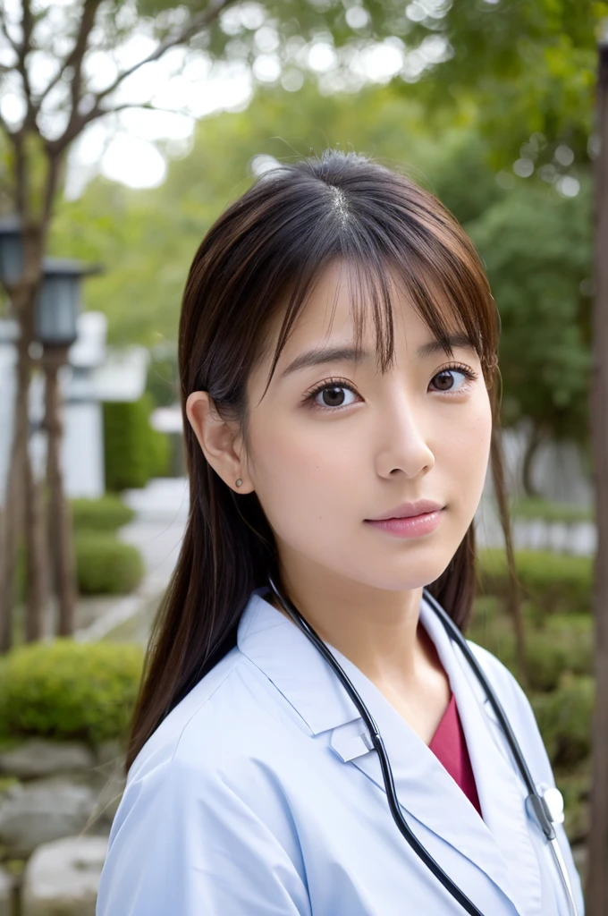 ((Highest quality)), ((masterpiece)), (detailed),Perfect Face,Japanese,Female doctor,White