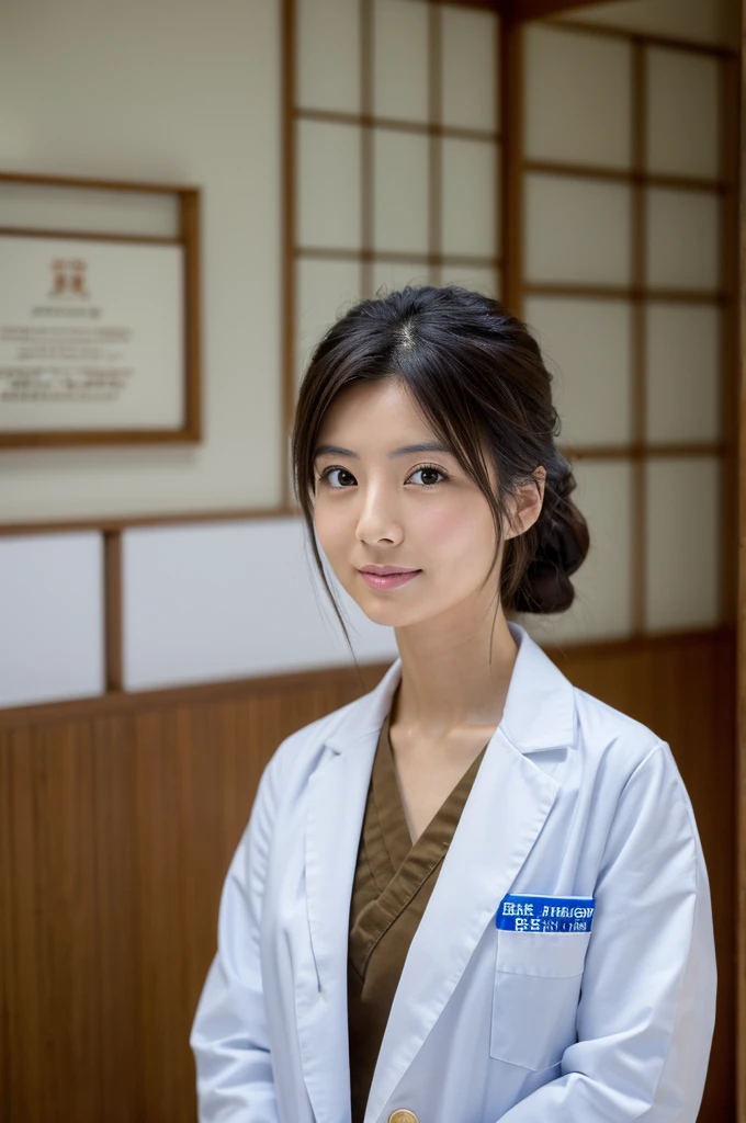 ((Highest quality)), ((masterpiece)), (detailed),Perfect Face,Japanese,Female doctor,White