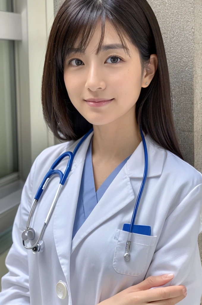 ((Highest quality)), ((masterpiece)), (detailed),Perfect Face,Japanese,Female doctor,White