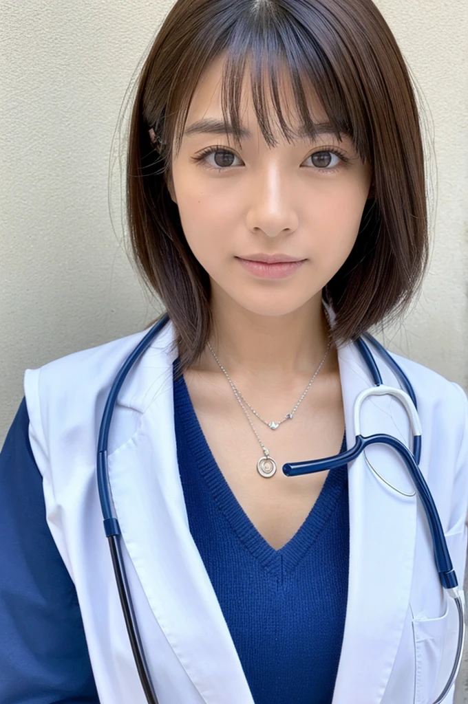 ((Highest quality)), ((masterpiece)), (detailed),Perfect Face,Japanese,Female doctor,White