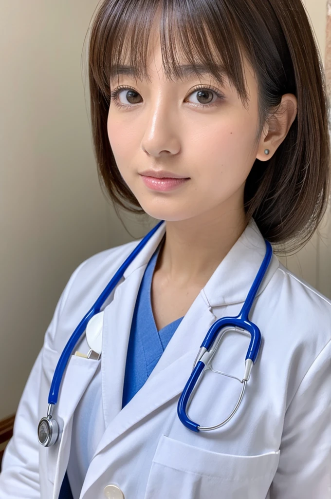 ((Highest quality)), ((masterpiece)), (detailed),Perfect Face,Japanese,Female doctor,White