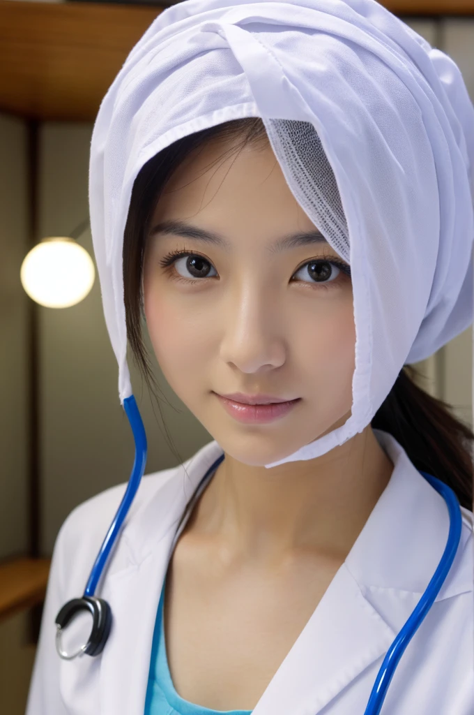 ((Highest quality)), ((masterpiece)), (detailed),Perfect Face,Japanese,Female doctor,White