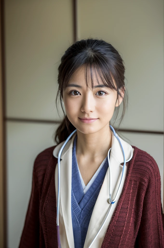 ((Highest quality)), ((masterpiece)), (detailed),Perfect Face,Japanese,Female doctor,White