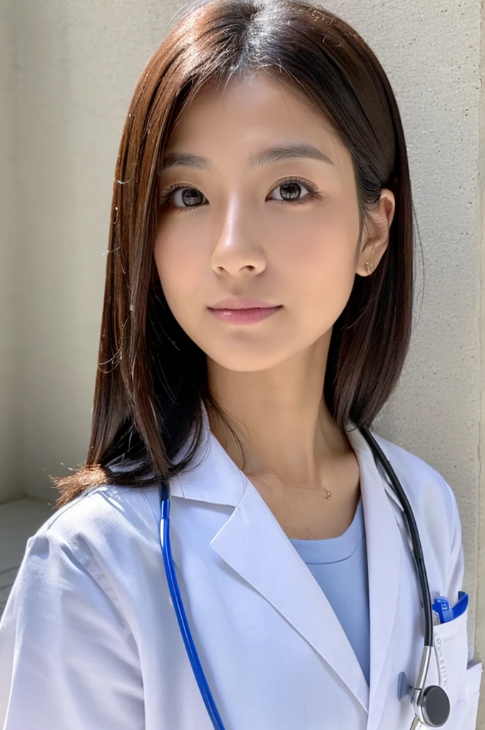 ((Highest quality)), ((masterpiece)), (detailed),Perfect Face,Japanese,Female doctor,White