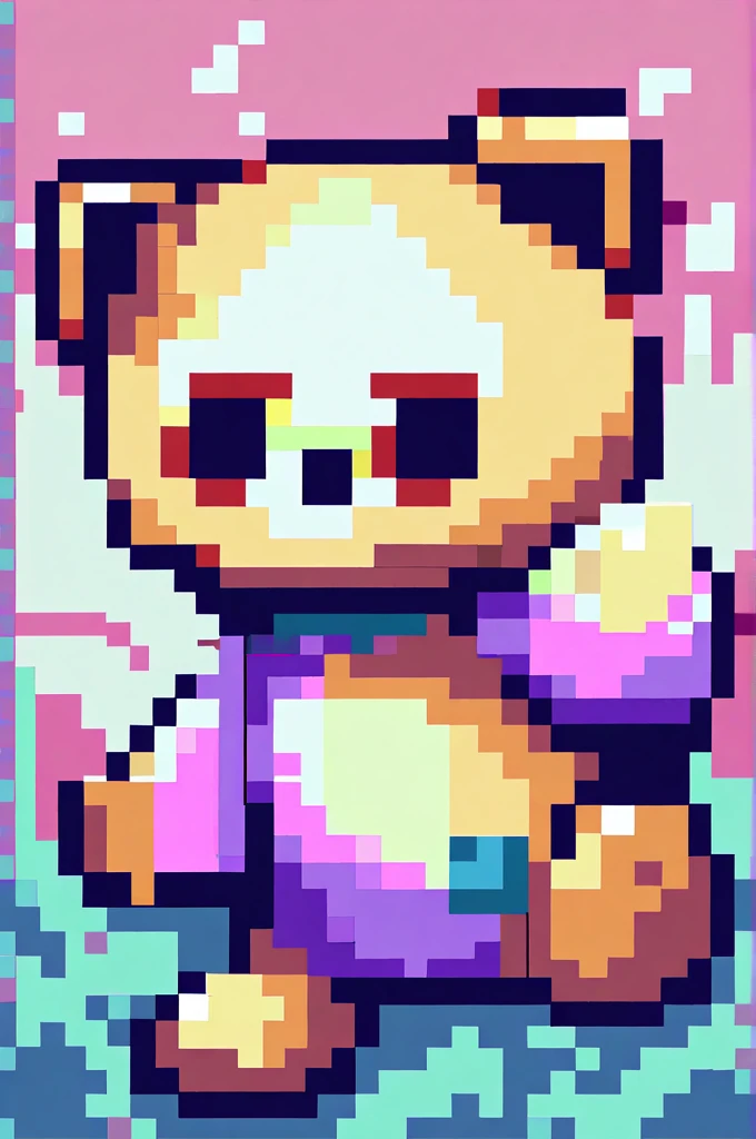 ((Лучшее качество)), ((шедевр)), (подробный), A bear in pixel art style