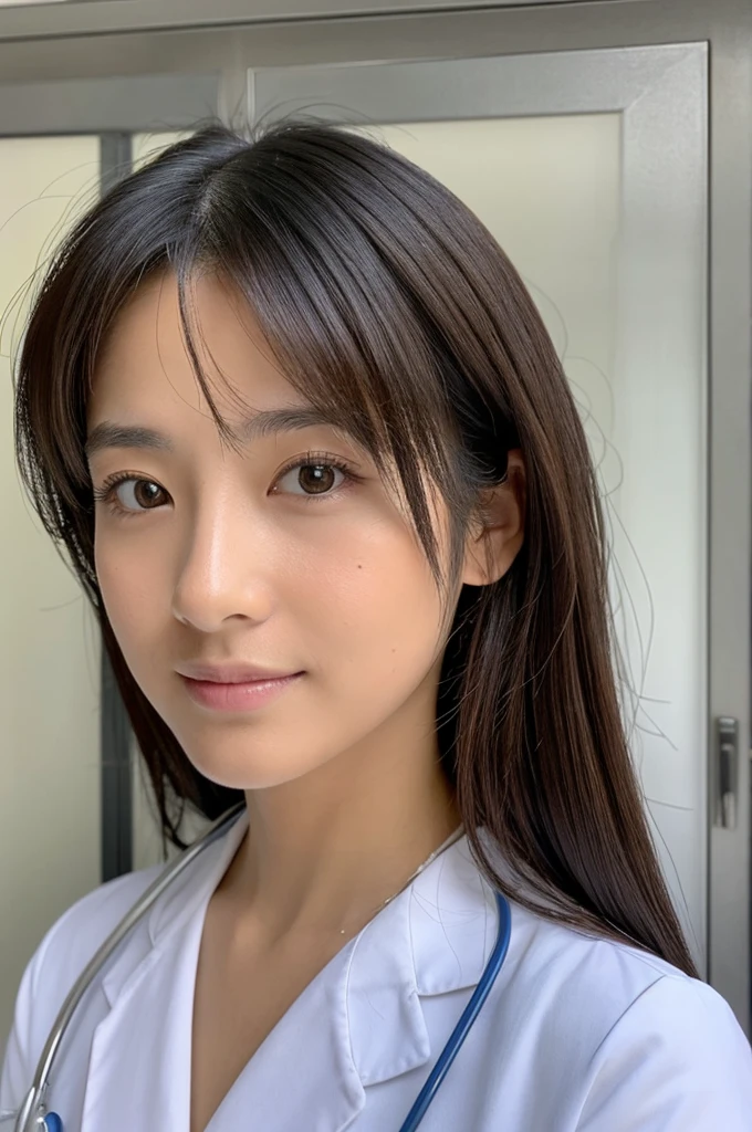 ((Highest quality)), ((masterpiece)), (detailed),Perfect Face,Japanese,Female doctor,White